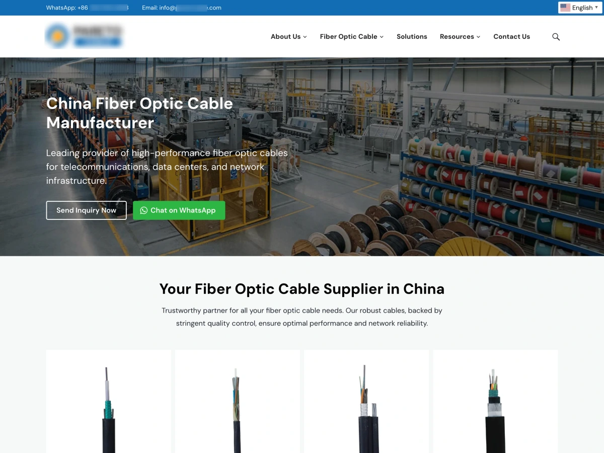 通信光缆外贸公司询盘网站
